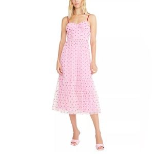 Betsey Johnson Foil Tiered Sweetheart Dress NWT